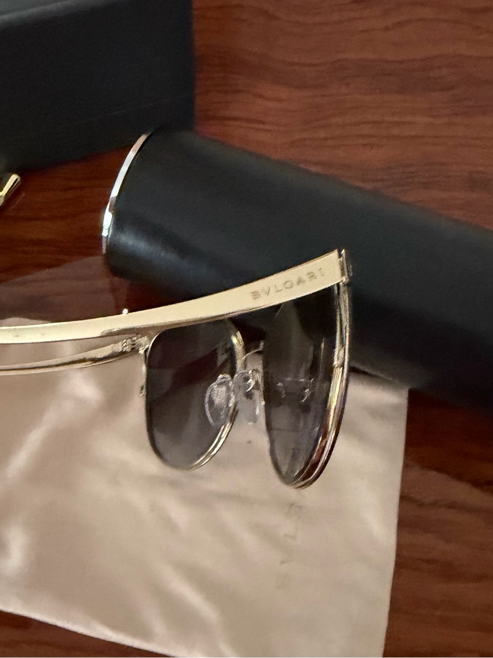Bulgari Black and Gold Cat-Eye Women's Sunglasses - Picture 9 of 12